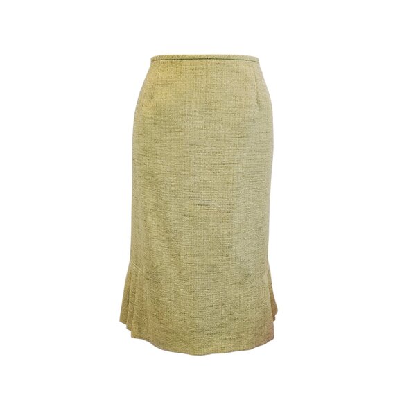 EVAN PICONE SZ 14P Women's 2 Pc Classic Light Green Tweed Blazer & Skirt Suit - Picture 10 of 13